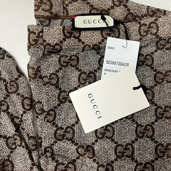 Gucci Brown Woman Monogram Tights - Picture 4 of 8